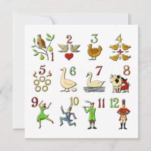 Cartes Pour Fêtes Annuelles Les douze jours de Noël