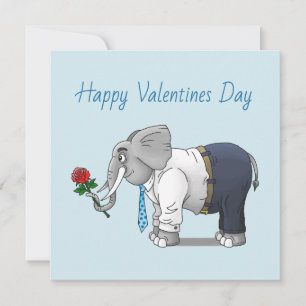 Cartes Pour Fêtes Annuelles Les éléphants Joyeux Valentin