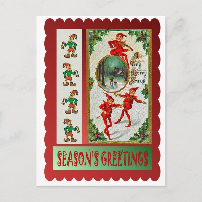 Cartes Pour Fêtes Annuelles Les elfes dansantes (Devant)