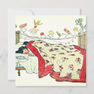 Cartes Pour Fêtes Annuelles Les enfants étaient nichés tous douillets dans leu