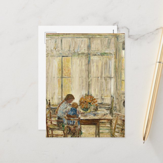 Cartes Pour Fêtes Annuelles Les enfants par Childe Hassam (Devant/Arrière en situation)
