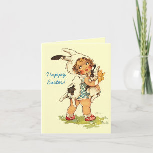 Cartes Pour Fêtes Annuelles Les étreintes de lapin de salutations de Pâques
