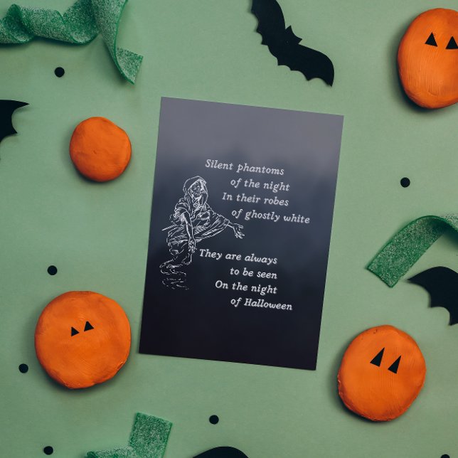 Cartes Pour Fêtes Annuelles Les fantômes silencieux de la nuit - Halloween Vin (Créateur téléchargé)
