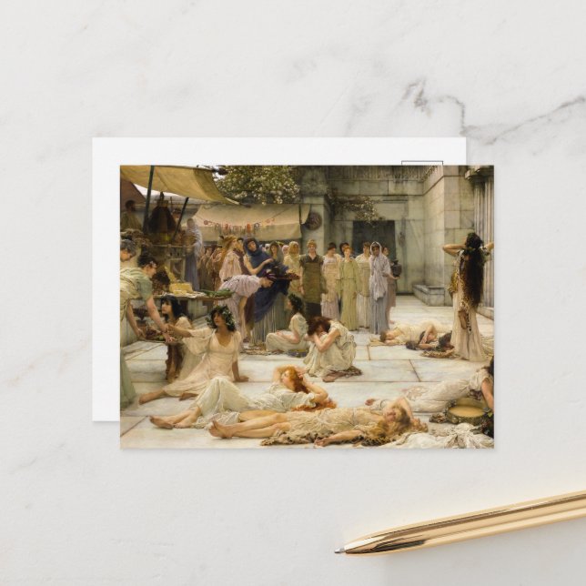 Cartes Pour Fêtes Annuelles Les femmes d'Amphissa par Lawrence Alma-Tadema (Devant/Arrière en situation)