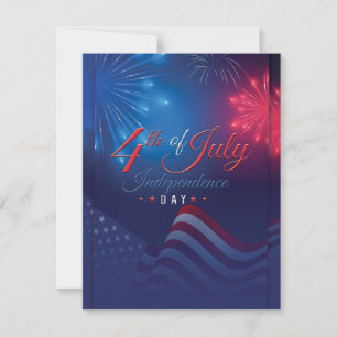 Cartes Pour Fêtes Annuelles Les feux d'artifice modernes, quatrième juillet