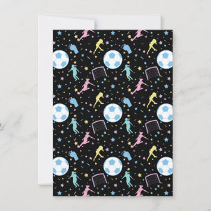 Cartes Pour Fêtes Annuelles Les filles soccer Silhouettes Étoiles et étincelle