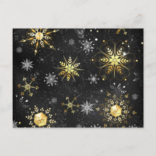 Cartes Pour Fêtes Annuelles Les flocons dorés de Noël sur l'Arrière - plan noi