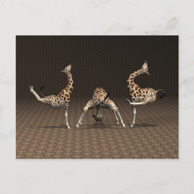 Cartes Pour Fêtes Annuelles Les girafes aiment le ballet (Devant)