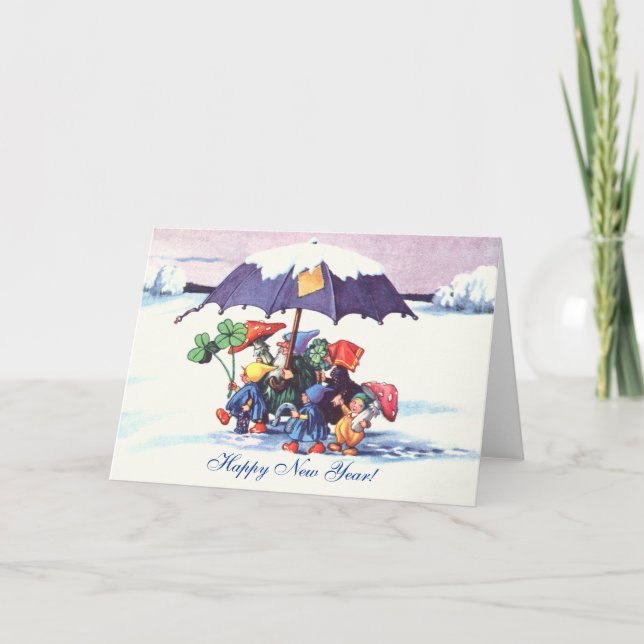 Cartes Pour Fêtes Annuelles Les gnomes de la bonne année (Devant)