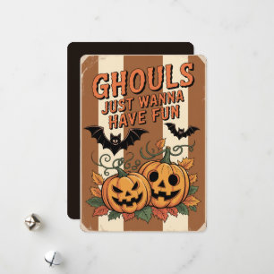 Cartes Pour Fêtes Annuelles "Les Gouls veulent juste s'amuser" Halloween
