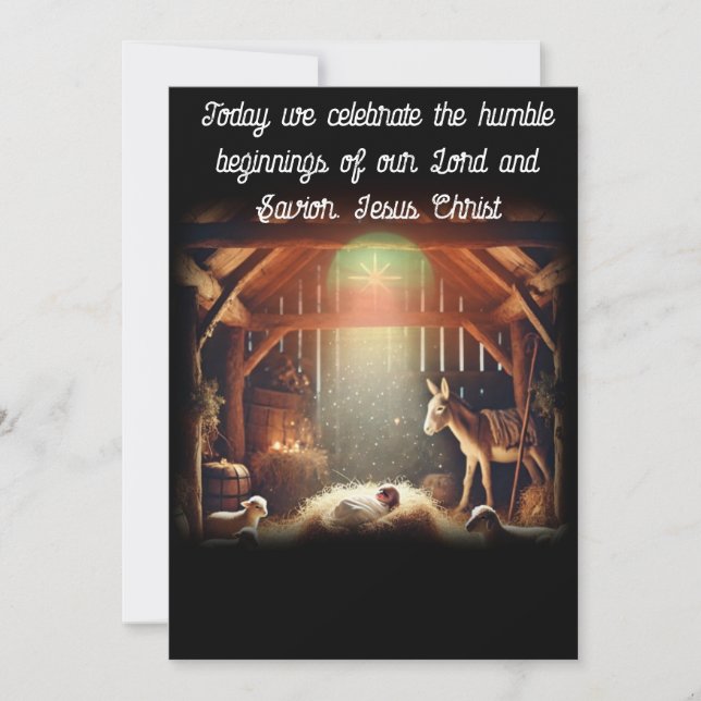 Cartes Pour Fêtes Annuelles Les humbles débuts de Jésus (Devant)