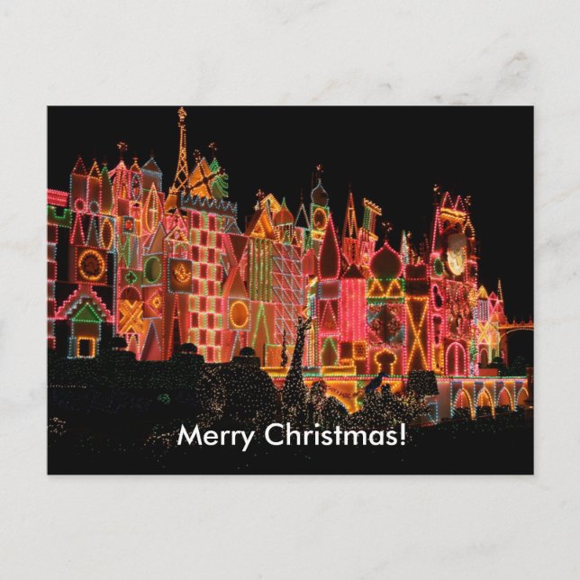 Cartes Pour Fêtes Annuelles Les illuminations de Noël dans les attractions tou (Devant)