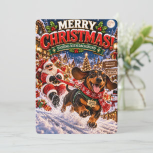 Cartes Pour Fêtes Annuelles Les joyeuses aventures du Père Noël Galopant ave