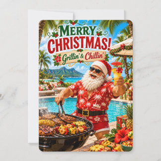 Cartes Pour Fêtes Annuelles Les joyeuses aventures du Père Noël | Grillades et