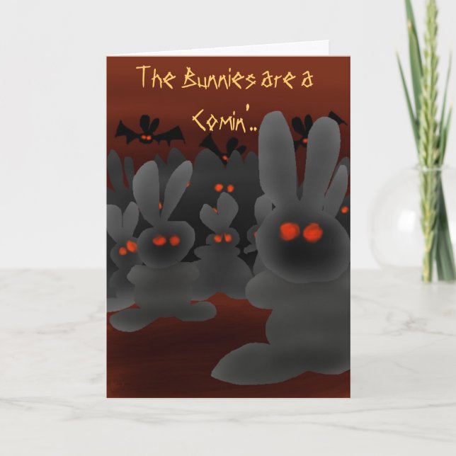 Cartes Pour Fêtes Annuelles Les lapins sont des Comin'. (Devant)