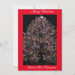 CARTES POUR FÊTES ANNUELLES LES LUMIÈRES DE NOËL AU ROCK PERSONNALISÉ MERRY XM