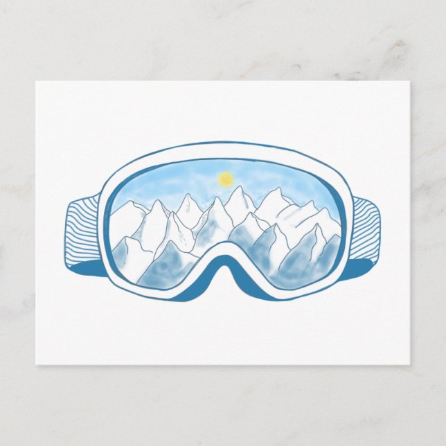 Cartes Pour Fêtes Annuelles Les lunettes de ski de montagne (Devant)