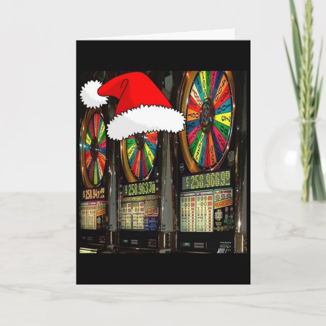 Cartes Pour Fêtes Annuelles Les machines à sous de Noël de Las Vegas (Devant)