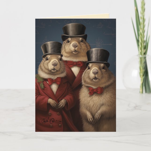 Cartes Pour Fêtes Annuelles Les marmottes (Devant)