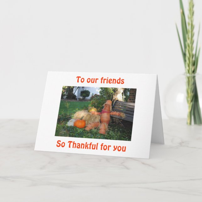 CARTES POUR FÊTES ANNUELLES LES MEILLEURS AMIS DISPARUS À THANKSGIVING (Devant)