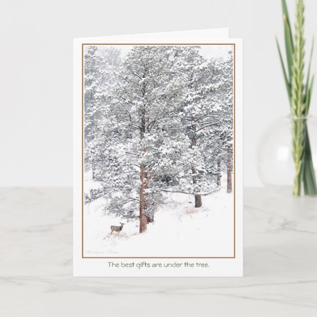 Cartes Pour Fêtes Annuelles Les meilleurs cadeaux sont sous les arbres. (Devant)
