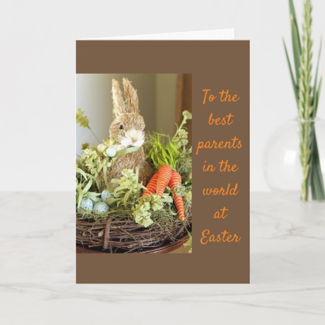 CARTES POUR FÊTES ANNUELLES LES "MEILLEURS PARENTS" DU MONDE **AMOUR DE PÂQUES (Devant)