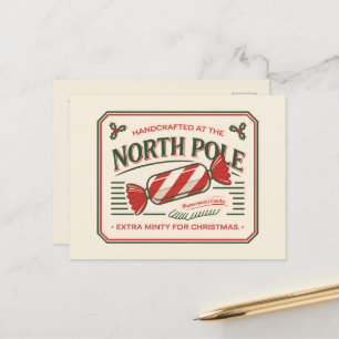 Cartes Pour Fêtes Annuelles Les menthe de Noël du Pôle Nord ajoutent un messag