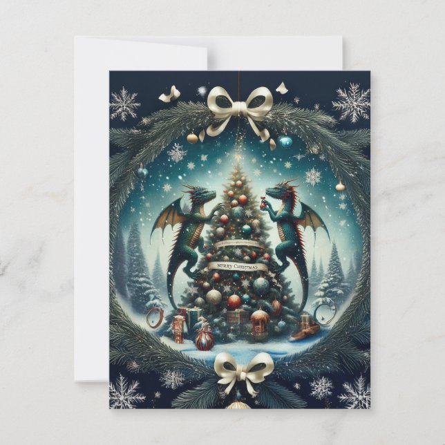Cartes Pour Fêtes Annuelles Les merveilles de Noël des Dragons (Devant)