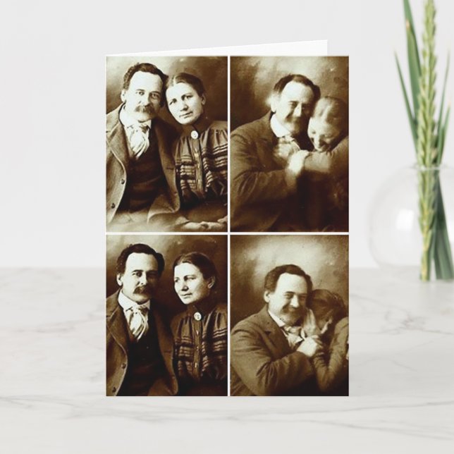 Cartes Pour Fêtes Annuelles Les mignons couples victoriens photo candide (Devant)