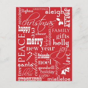 Cartes Pour Fêtes Annuelles Les mots de Noël
