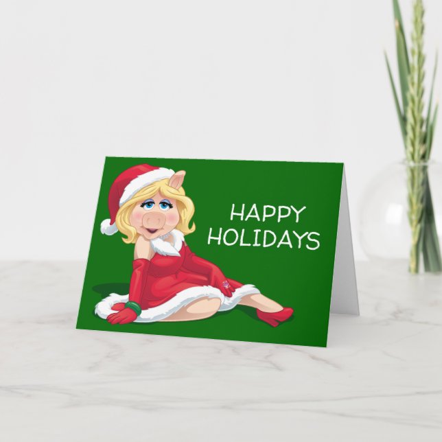 Cartes Pour Fêtes Annuelles Les Muppets | Miss Piggy Père Noël (Devant)