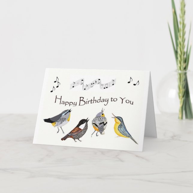 CARTES POUR FÊTES ANNUELLES LES OISEAUX CHANTEURS "JUSTE POUR VOTRE ANNIVERSAI (Devant)