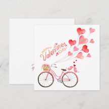 Les oiseaux de la Saint-Valentin avec bicyclette 
