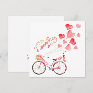 Cartes Pour Fêtes Annuelles Les oiseaux de la Saint-Valentin avec bicyclette 