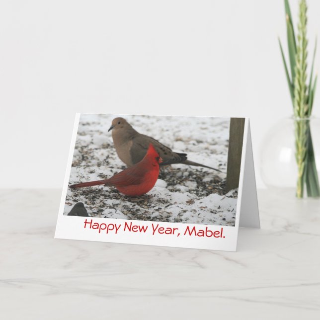 Cartes Pour Fêtes Annuelles Les oiseaux de nouvelle année (Devant)