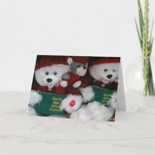CARTES POUR FÊTES ANNUELLES LES OURS DE CAROLEMENT CHANTENT JEUNE NOËL
