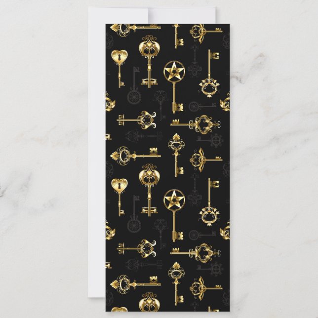 Cartes Pour Fêtes Annuelles Les Patters de Seamless avec Golden Keys (Devant)