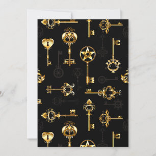 Cartes Pour Fêtes Annuelles Les Patters de Seamless avec Golden Keys