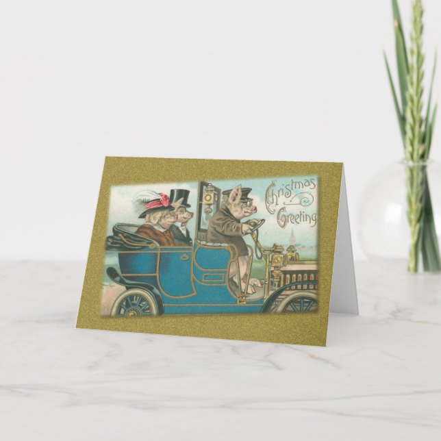 Cartes Pour Fêtes Annuelles Les Pigs de Noël (Devant)