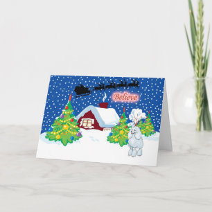 Cartes Pour Fêtes Annuelles Les Poodles Croient En Noël Père Noël