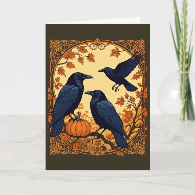 Cartes Pour Fêtes Annuelles Les Porteurs Se Préparent Pour Halloween (Devant)