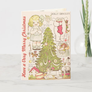 Cartes Pour Fêtes Annuelles Les poupées de papier vintages "ont un Noël très
