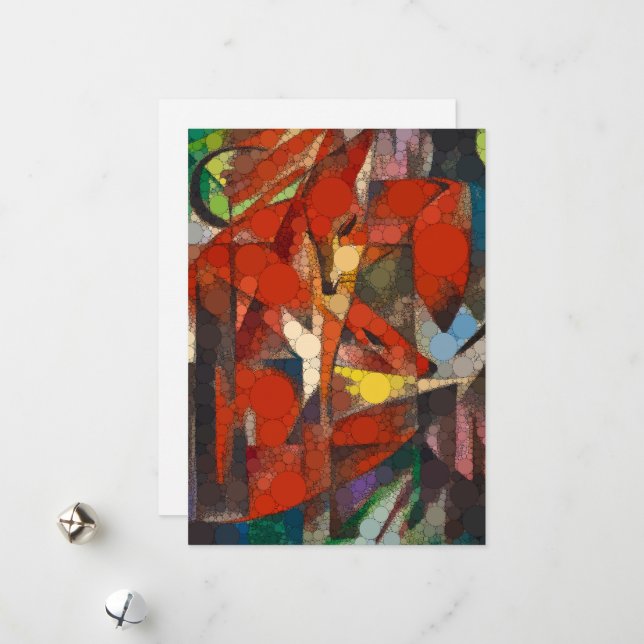 Cartes Pour Fêtes Annuelles Les renards, points d'infini par Franz Marc (Devant/Arrière en situation)