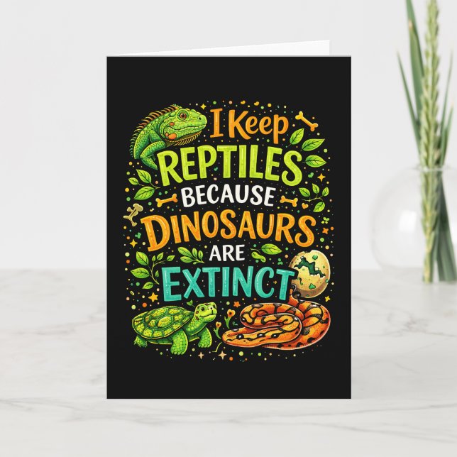 Cartes Pour Fêtes Annuelles Les reptiles règnent (Devant)