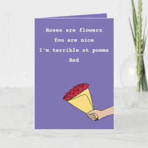 Cartes Pour Fêtes Annuelles Les roses sont des poèmes rouges drôles Valentine'
