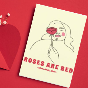 Cartes Pour Fêtes Annuelles Les roses sont Red Cute Funny Anti Valentines