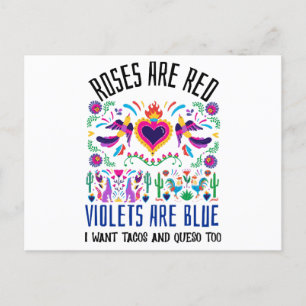 Cartes Pour Fêtes Annuelles Les roses sont rouges avec un joli motif art mexic