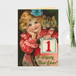 Cartes Pour Fêtes Annuelles Les salutations vintages de nouvelle année