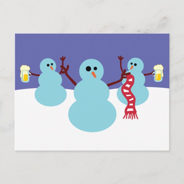 Cartes Pour Fêtes Annuelles Les Snowmen Sont Devenus Sauvages ! (Devant)