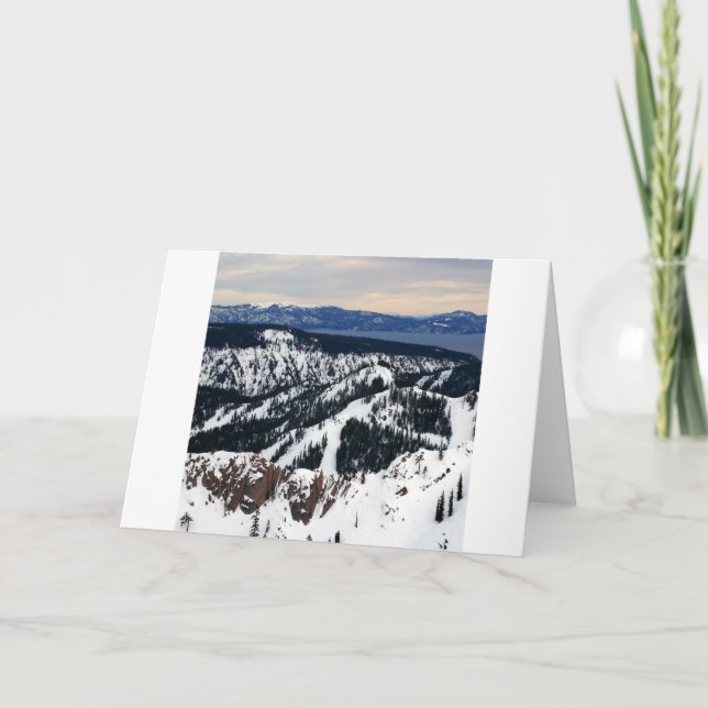 Cartes Pour Fêtes Annuelles Les sommets des montagnes de la Scène d'hiver (Devant)